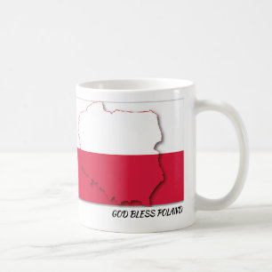 POLENFLAGISCHE Schrift, auf Weiß zugeschnitten Kaffeetasse