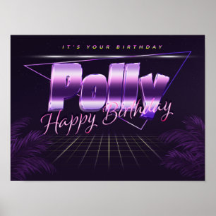 Polenname Vorname lila retro Poster Geburtstag