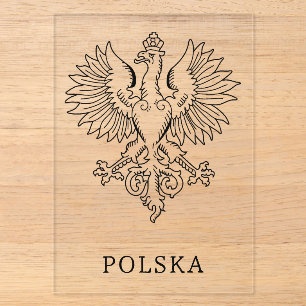 Polens Weißer Adler Zeitgenössisches Staatssymbol Acryleinladungen