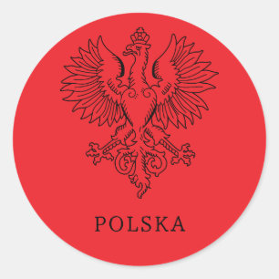 Polens Weißer Adler Zeitgenössisches Staatssymbol Runder Aufkleber