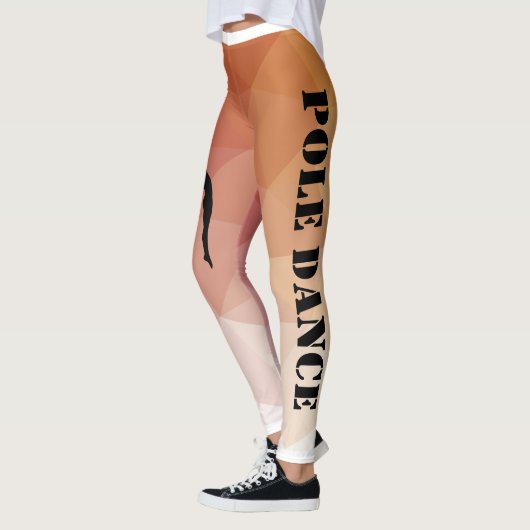 Poletanz-und -Fitness-rote und orange Leggings (Links)