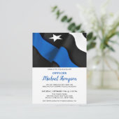 Police Abschluss American Flag Thin Blue Line Einladungspostkarte (Stehend Vorderseite)