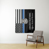 Police Abschluss Blue Line Flag Herzlichen Glückwu Wandteppich (Beispiel)