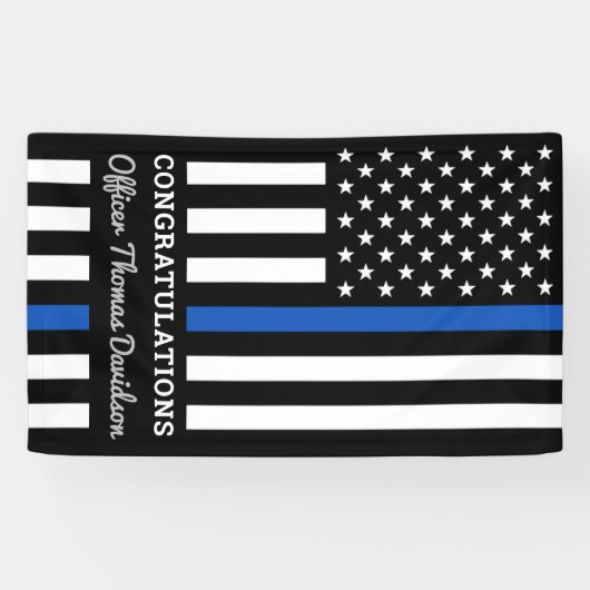 Police Abschluss Thin Blue Line Party Banner (Horizontal)