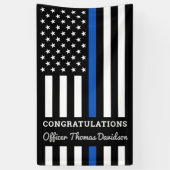 Police Abschluss Thin Blue Line Party Banner (Vertikal)