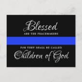 Police Abschluss Thin Blue Line Party Einladungspostkarte (Vorderseite)