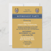 Police Abzeichen Blue Line Gold Rente Einladung (Vorderseite)