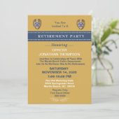 Police Abzeichen Blue Line Gold Rente Einladung (Stehend Vorderseite)