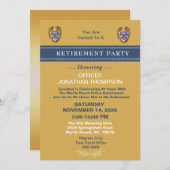 Police Abzeichen Blue Line Gold Rente Einladung (Vorne/Hinten)