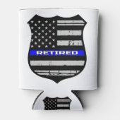 Police Abzeichen Blue Line Remüde Dosenkühler (Vorderseite)