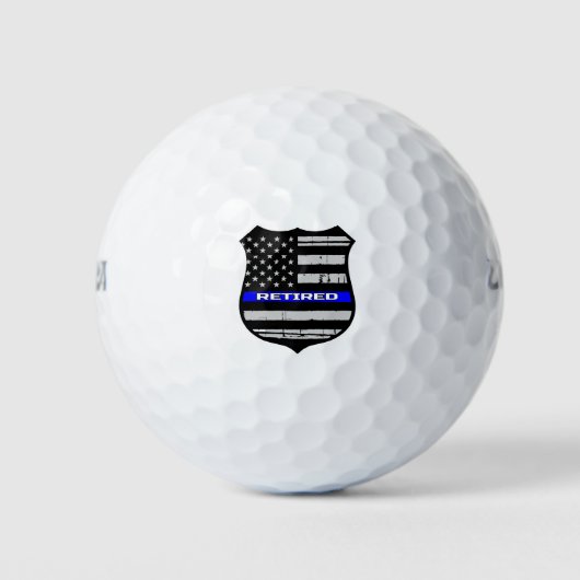 Police Abzeichen Blue Line Remüde Golfball (Vorderseite)