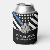 Police Abzeichen Thin Blue Line Academy Abschluss Dosenkühler (Kanne Rückseite)