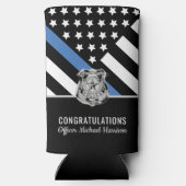 Police Abzeichen Thin Blue Line Academy Abschluss Selters Dosenkühler (Rückseite)