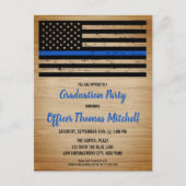 Police Academy Abschluss Thin Blue Line Party Ann Ankündigungspostkarte (Vorderseite)