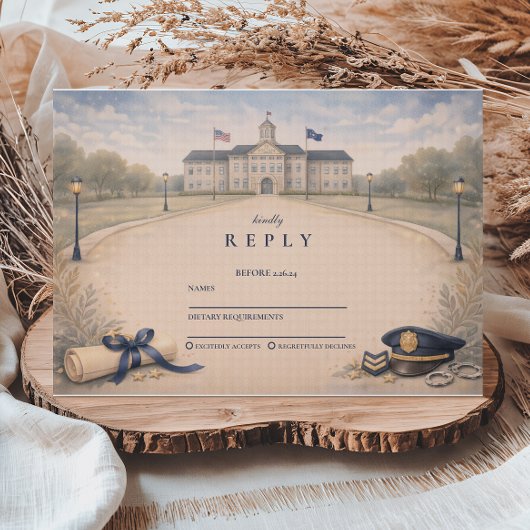 Police Academy Badge Ceremony Graduation RSVP Karte