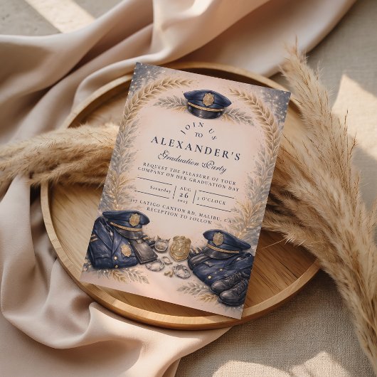 Police Academy Formal Badge Graduation Einladung