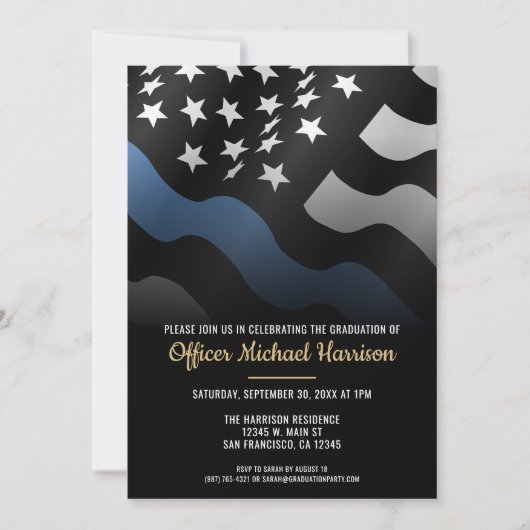 Police Academy Graduation Law Enforcement Officer Einladung (Vorderseite)