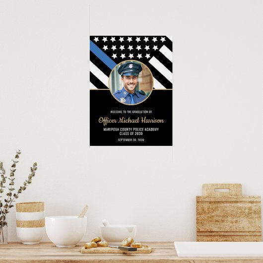 Police Academy Graduation Party Photo Welcome Poster (Küche)
