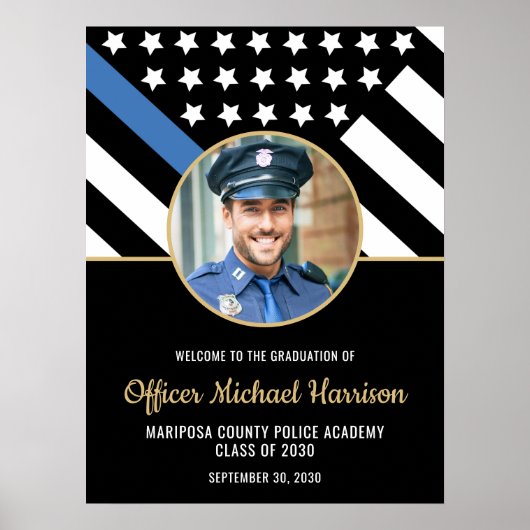Police Academy Graduation Party Photo Welcome Poster (Vorne)