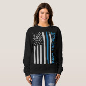 Police Back Blue American Flag Law Enforcement Sweatshirt (Vorne ganz)