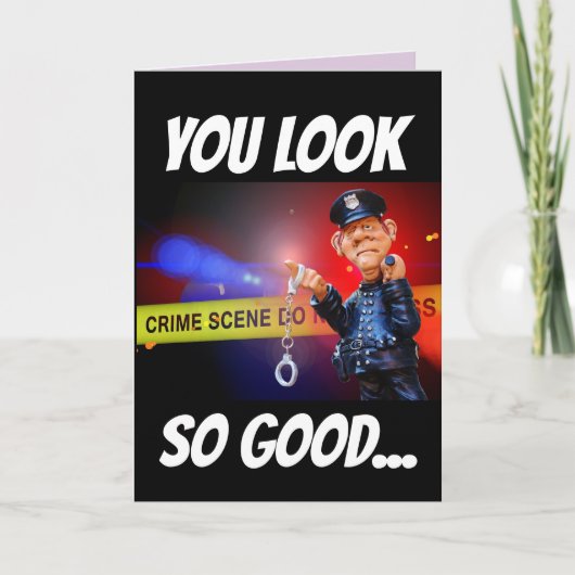 POLICE BIRTHDAY FUNNY Grußkarte Karte (Vorderseite)