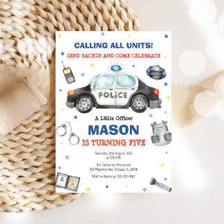 Police Birthday Invitation Police Officer Party Einladung
