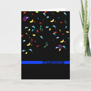 Police Birthday Thin Blue Line Custom Karte
