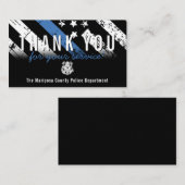 Police Blue Line American Flag Vielen Dank Visitenkarte (Vorne/Hinten)