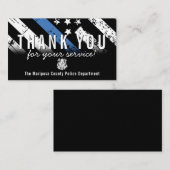 Police Blue Line American Flag Vielen Dank Visitenkarte (Vorne/Hinten)
