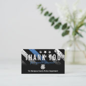 Police Blue Line American Flag Vielen Dank Visitenkarte (Stehend Vorderseite)