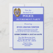 Police Blue Line and Abzeichen Retirement Einladung (Vorderseite)
