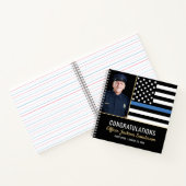 Police Blue Line Flag Foto Retirement Gästebuch Notizblock (Innenseite)