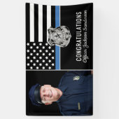 Police Blue Line Flag Glückwunschs Foto Retirement Banner (Vertikal)