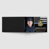 Police Blue Line Flag Glückwunschs Foto Retirement Gästebuch (Voll)