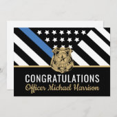 Police Blue Line Flag Herzlichen Glückwunsch Absch (Vorne/Hinten)