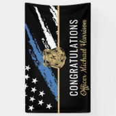 Police Blue Line Flag Herzlichen Glückwunsch Absch Banner (Vertikal)