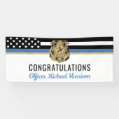 Police Blue Line Flag Herzlichen Glückwunsch Absch Banner (Horizontal)