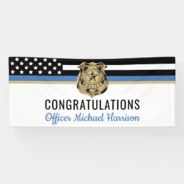 Police Blue Line Flag Herzlichen Glückwunsch Absch Banner