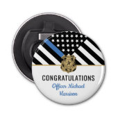 Police Blue Line Flag Herzlichen Glückwunsch Absch Flaschenöffner (Vorderseite)