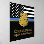 Police Blue Line Flag Herzlichen Glückwunsch Absch Foliendrucke (Ablage )