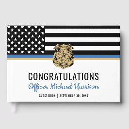Police Blue Line Flag Herzlichen Glückwunsch Absch Gästebuch