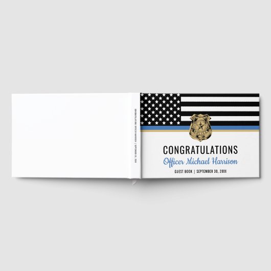 Police Blue Line Flag Herzlichen Glückwunsch Absch Gästebuch (Voll)