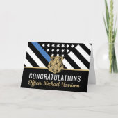 Police Blue Line Flag Herzlichen Glückwunsch Absch Karte (Vorderseite)