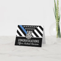 Police Blue Line Flag Herzlichen Glückwunsch Absch