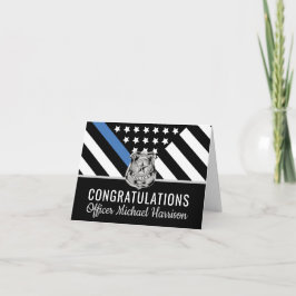 Police Blue Line Flag Herzlichen Glückwunsch Absch Karte