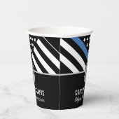 Police Blue Line Flag Herzlichen Glückwunsch Absch Pappbecher (Rechts)