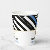 Police Blue Line Flag Herzlichen Glückwunsch Absch Pappbecher (Links)