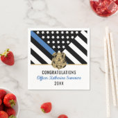 Police Blue Line Flag Herzlichen Glückwunsch Absch Serviette (Beispiel)