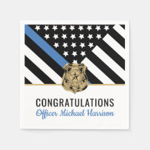 Police Blue Line Flag Herzlichen Glückwunsch Papie