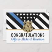 Police Blue Line Flag Herzlichen Glückwunsch Ruhes (Vorderseite)